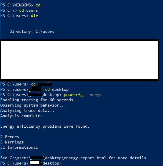 battery check cmd line