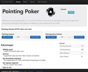 pointing poker homepage